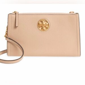 Tory Burch Carson Zip Top Crossbody in Devon Sand NWOT